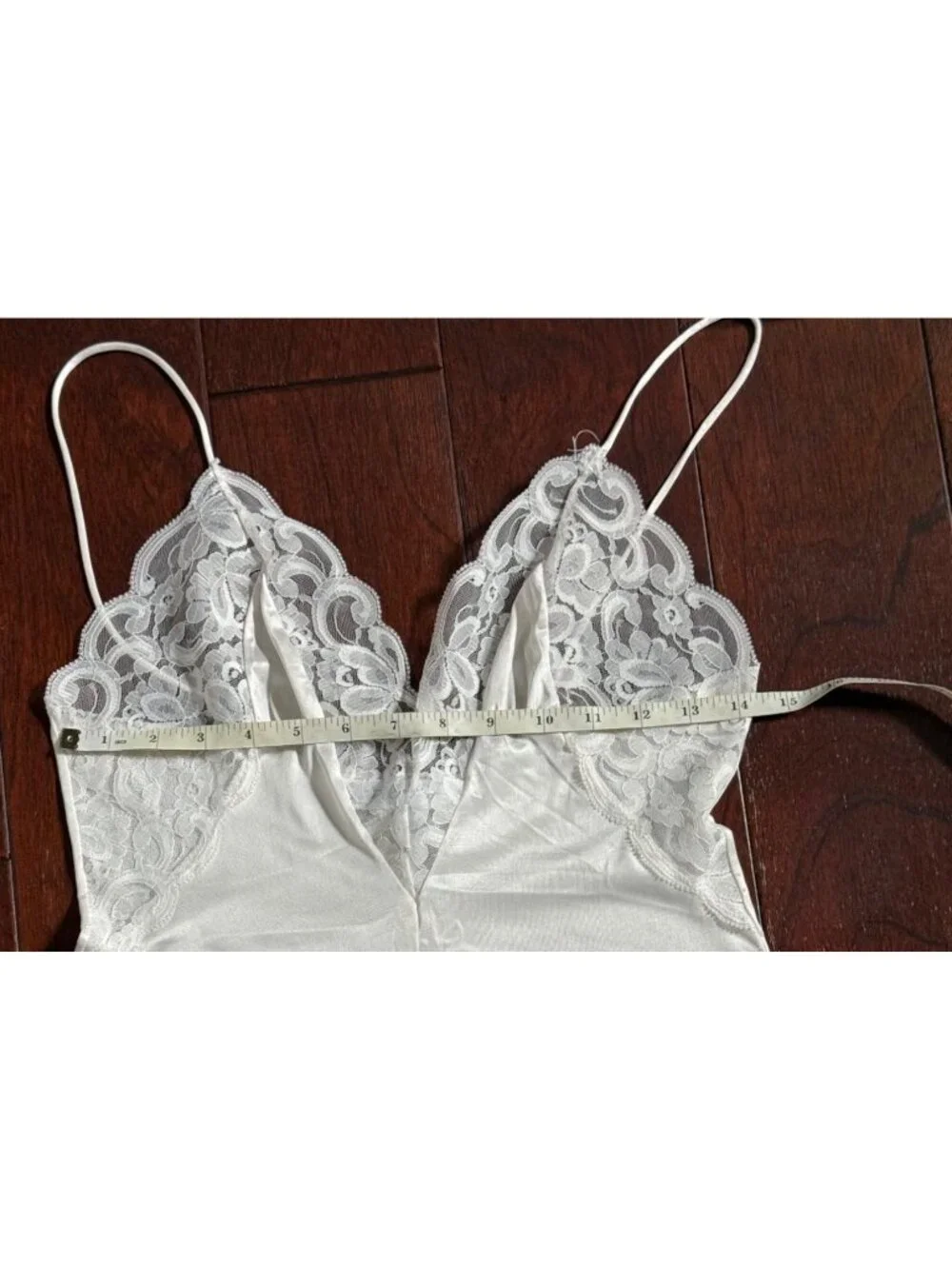 Vintage Slip Interludes by CIRA White Lace Satin Teddy Bodysuit Lingerie Medium - Picture 11 of 16